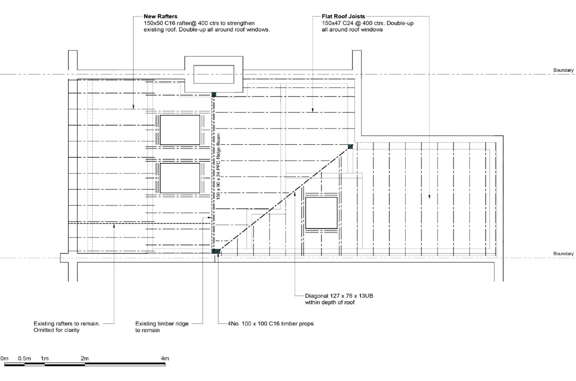 Engineer Structural Drawing of Proposed Loft Conversion