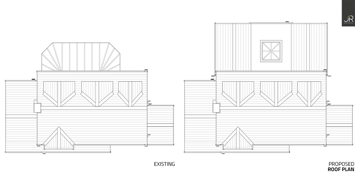 Roof Plan Existing and Proposed House Extension Cheshire